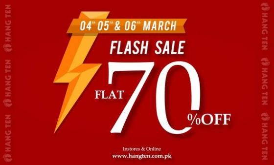 Hang Ten Pakistan Flash Sale! Flat 70% off, valid till 6th March