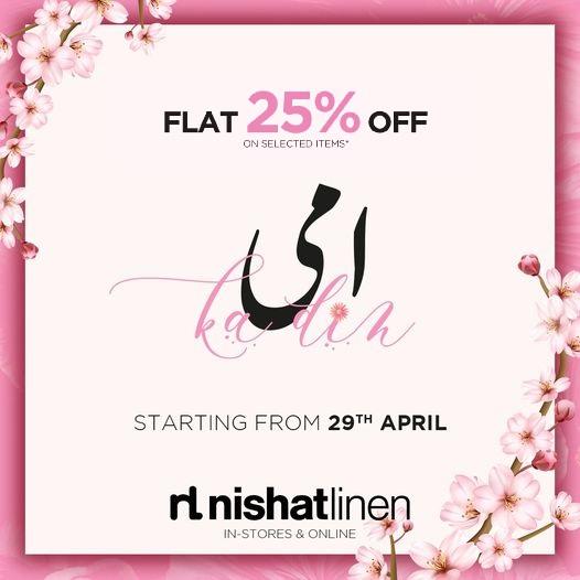 Nishat Linen Mother's Day Sale - Ami ka Din Flat 25% off from