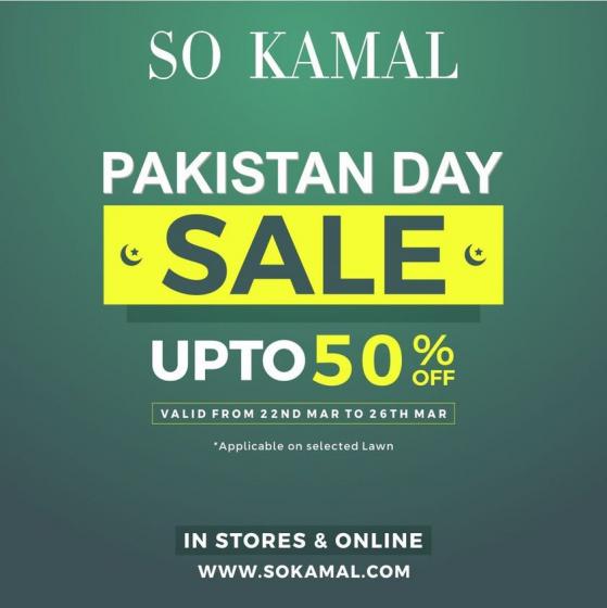 So Kamal Pakistan Day Sale! Up to 50% OFF on Lawn, Luxury, Home Couture ...