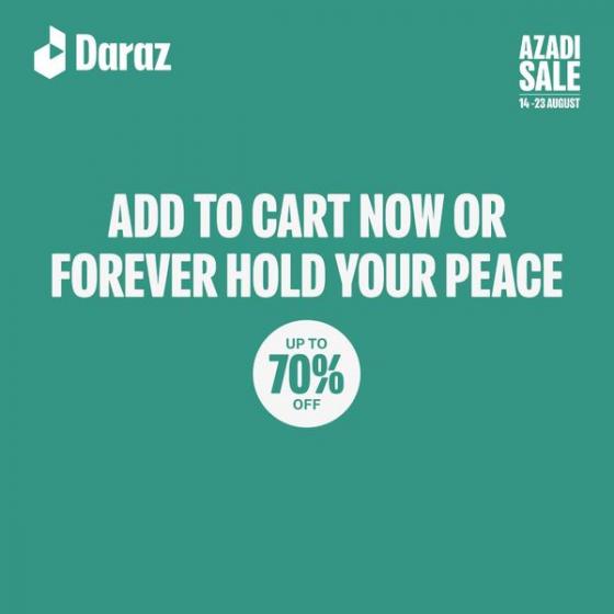 Daraz Azadi Sale! Upto 70% off on most of items, from 14th till 23rd August  2023