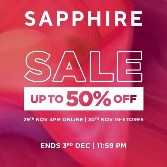 SAPPHIRE winter sale! UP TO 50% OFF on Unstitched, Ready to wear