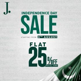 J. Junaid Jamshed Azadi Sale! Flat 25% off on all collections, from 5th ...