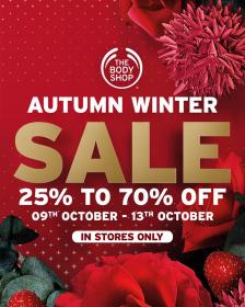 The Body Shop Autumn Winter Sale 25 To 70 Off On All The